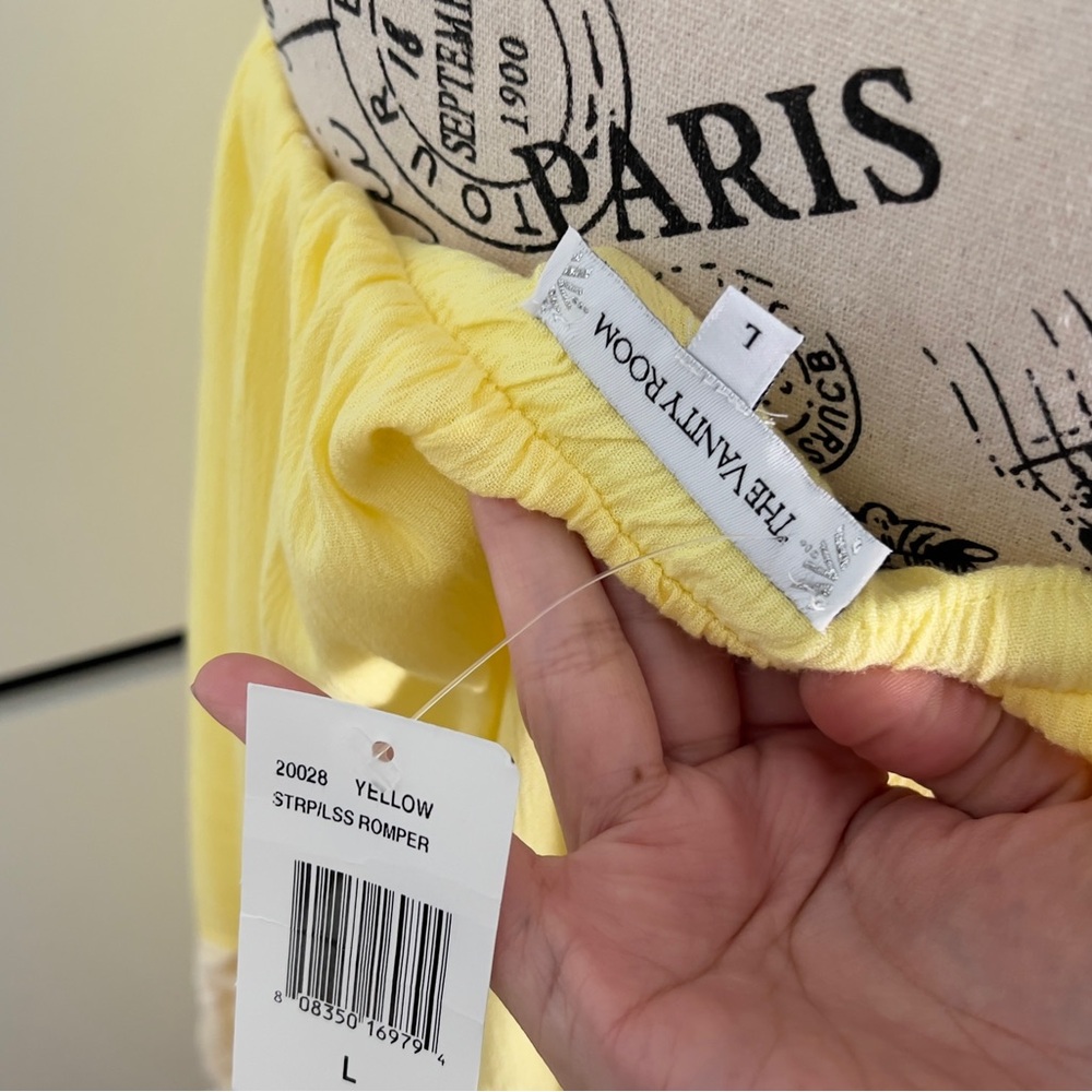 The Vanity Room Yellow Swim Cover-Up Romper - Picture 5 of 10